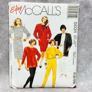McCalls 5031 Easy Sewing Pattern Women’s Cardigan & Pants Set Size XL